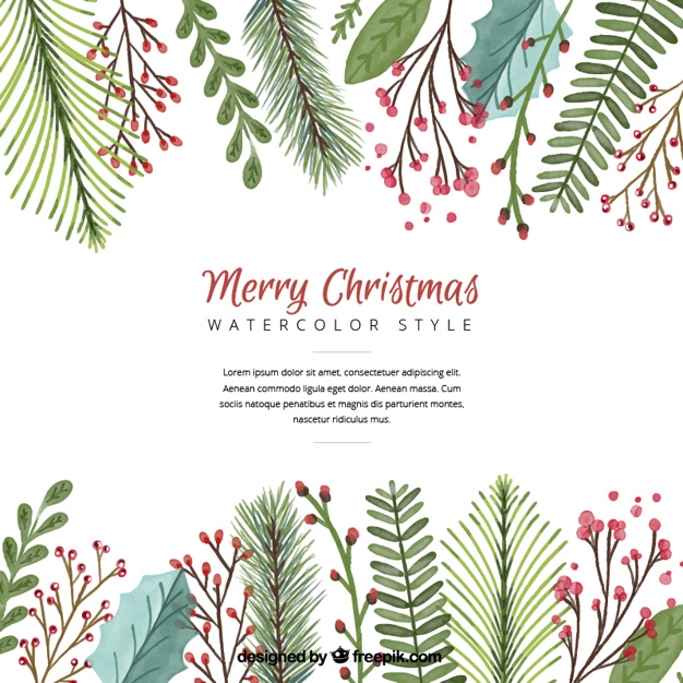 christmas-background-with-watercolor-leaves_23-2147576963